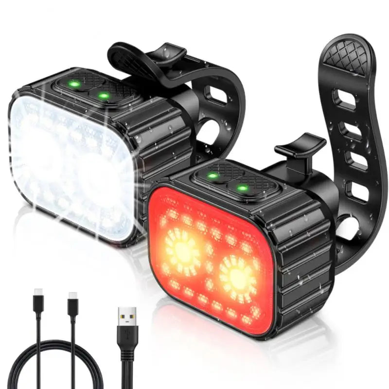Bike Lights for Night Riding, USB Rechargeable Bike Lights Front and Back, Waterproof IP65 Bicycle Light