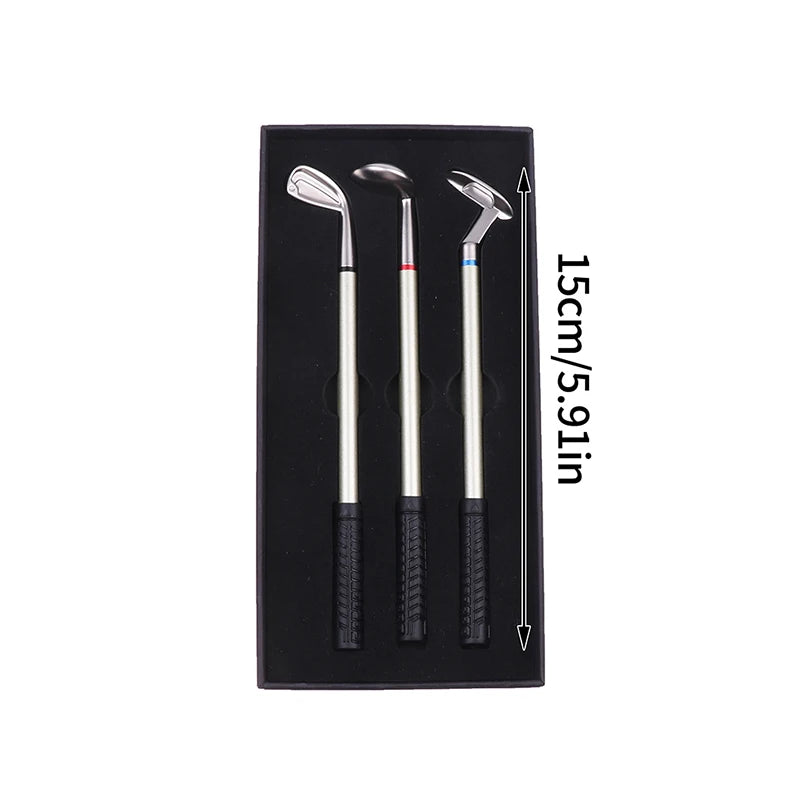 Golf Pen Set Mini Desktop Golf Ball Pen Gift Includes Putting Green 3 Clubs Pen Balls and Flag Desk Games Office School Gift