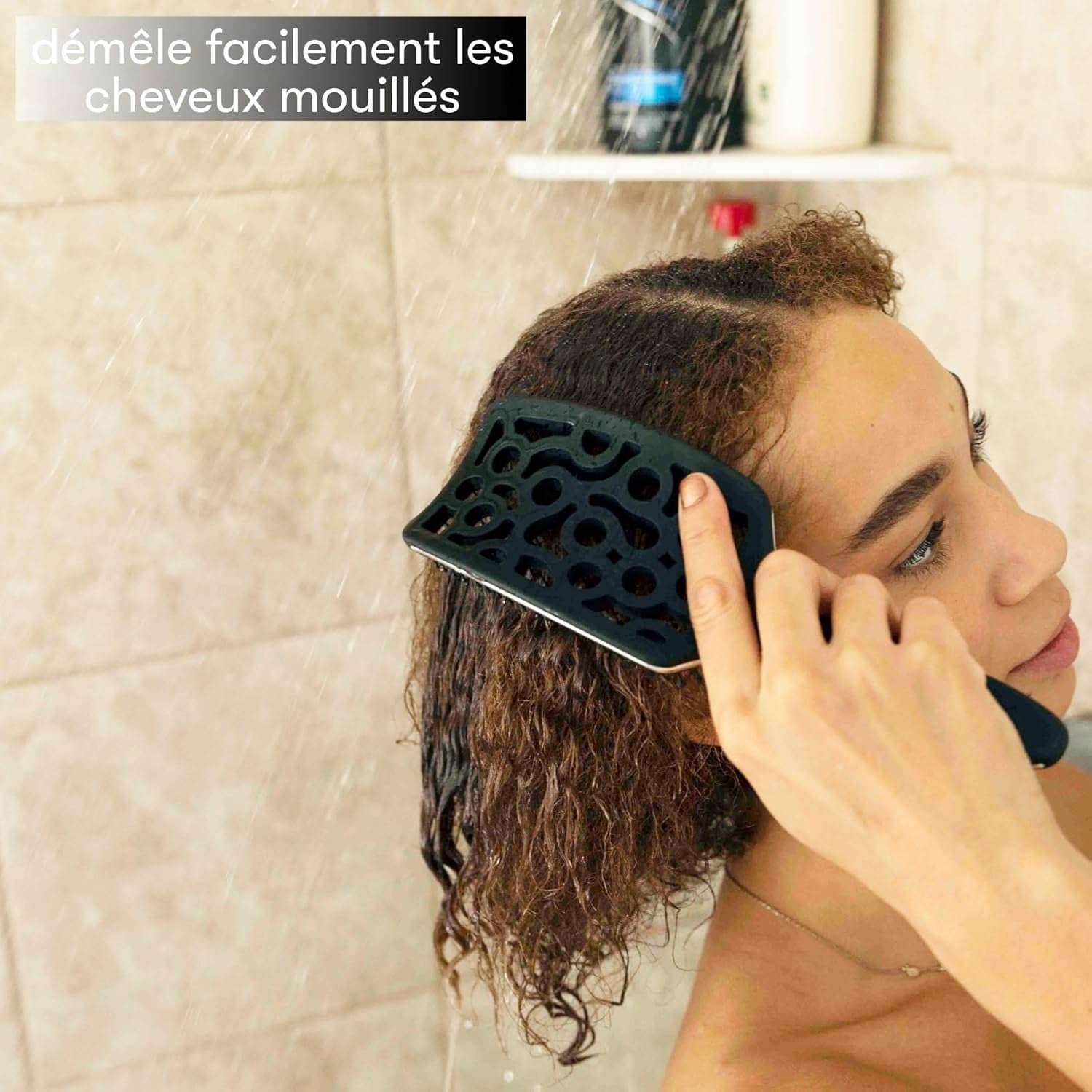 Brosse Demelante Cheveux Bouclés - Brosse Cheveux Bouclés, Brosse a Cheveux Demelante, Brosse Cheveux Demelante, Brosse Flexible Ventilée, Brosse Brushing Professionnel, Brosse a Brushing, Noir