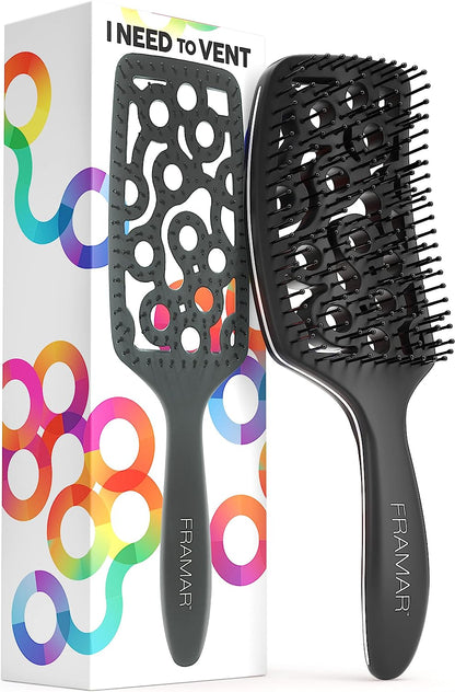 Brosse Demelante Cheveux Bouclés - Brosse Cheveux Bouclés, Brosse a Cheveux Demelante, Brosse Cheveux Demelante, Brosse Flexible Ventilée, Brosse Brushing Professionnel, Brosse a Brushing, Noir